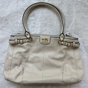 COACH Madison Leather Ivory Kara Handbag Shoulder Bag Purse